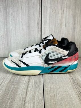 Nike Ja 1 Reverse Scratch White Turbo Green Basketball Sneaker Shoe Mens Size 13
